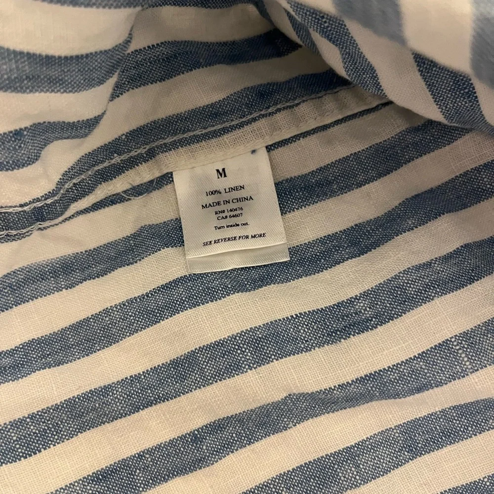 Faherty Laguna Linen blue white stripe M - Picture 11 of 12